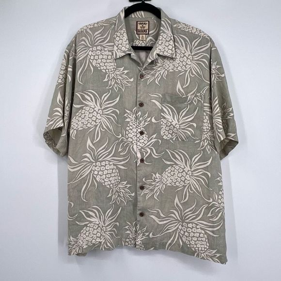 Tommy Bahama 100% Silk Pineapple Shirt - Picture 1 of 11